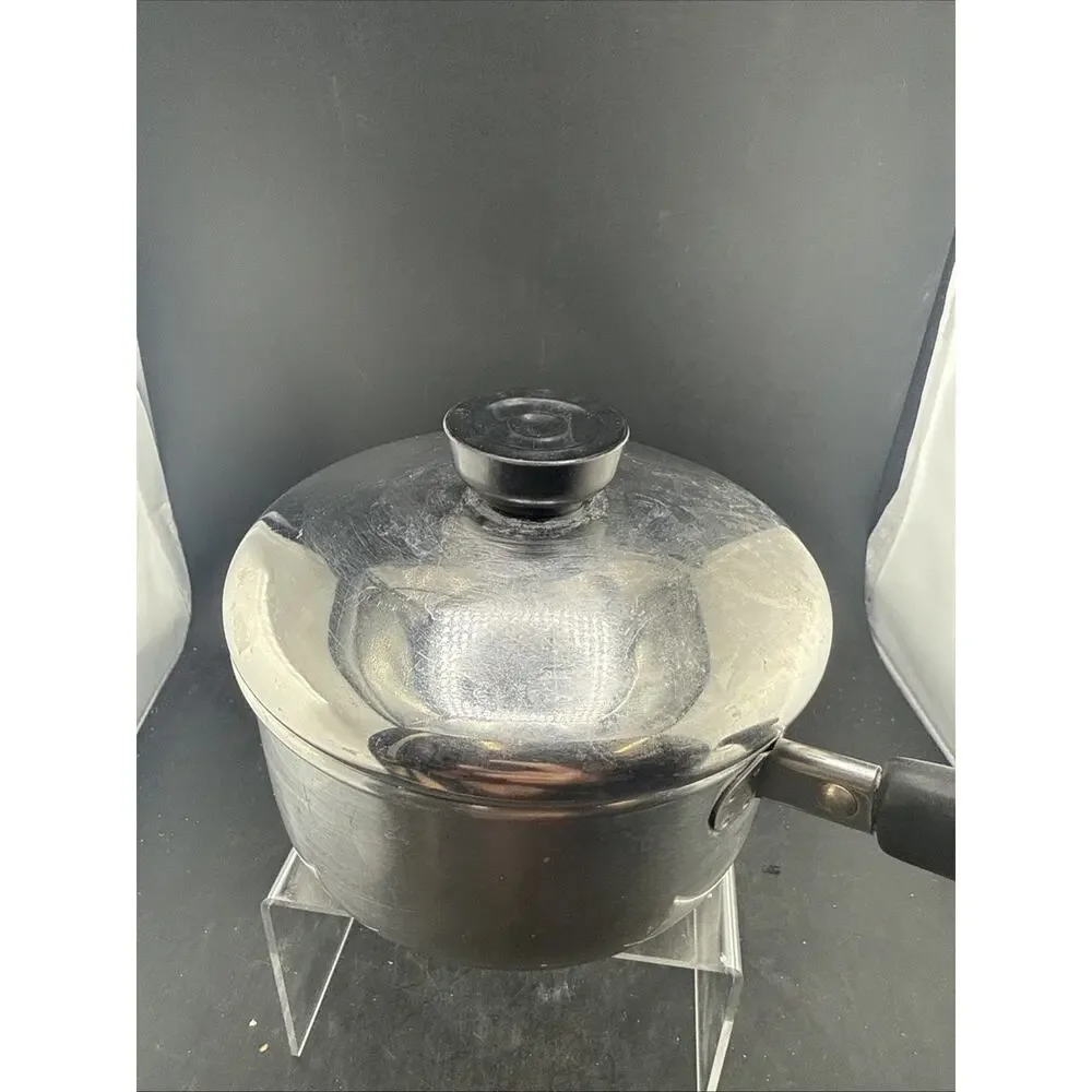 Vintage Revere Ware 1 Qt Saucepan Lid 1801 Stainless Steel 1986 Clinton ILL USA